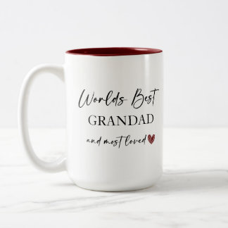 Best Grandad and most Loved Photo Gift ter wereld Tweekleurige Koffiemok