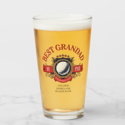 Best Grandad by par Seal Elegant Custom Glas (Voorkant gevuld)
