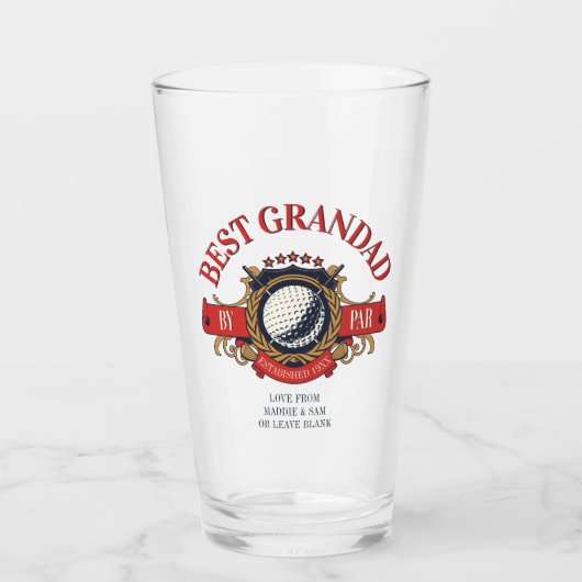 Best Grandad by par Seal Elegant Custom Glas (Voorkant)