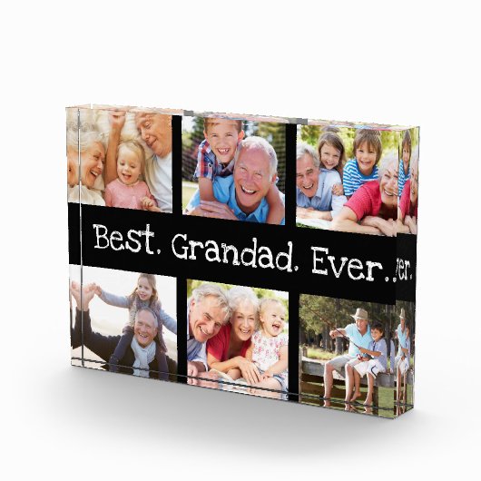Best Grandad Ever 6 Photo Collage Black White Fotoblokken (Rechts)