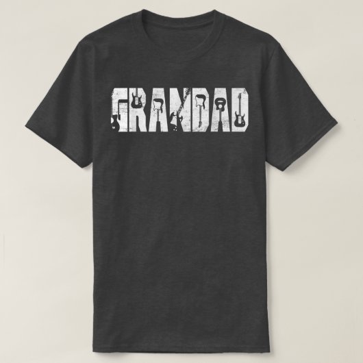 Best Grandad Ever Guitar Lover Guitaris T-shirt (Design voorkant)