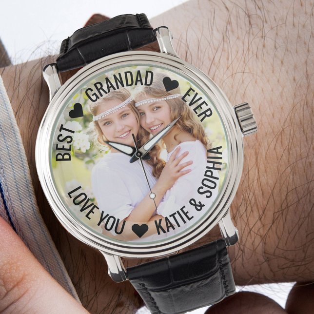 Best Grandad Ever Persoonlijke foto Watch Horloge (Creator heeft geüpload)