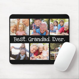 Best Grandad Ever Photo Collage in Black Modern Muismat