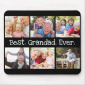 Best Grandad Ever Photo Collage in Black Modern Muismat (Voorkant)