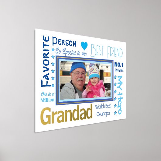Best Grandad Typography Photo Folie Afdrukken (Laagn)