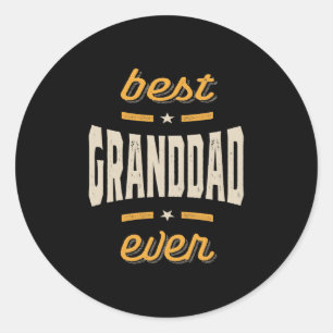 Best Granddad Ever Gift Vaderdag Ronde Sticker