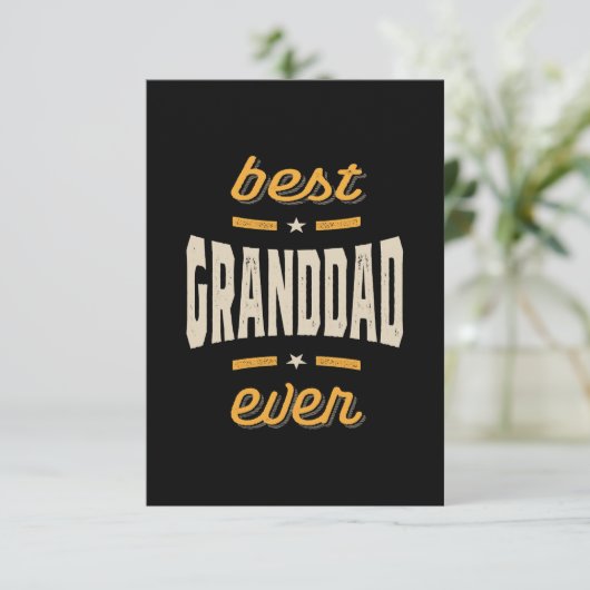 Best Granddad Ever Gift Vaderdag RSVP Kaartje (Staand voorkant)