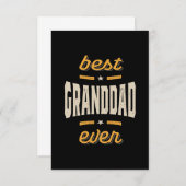 Best Granddad Ever Gift Vaderdag RSVP Kaartje (Voorkant / Achterkant)