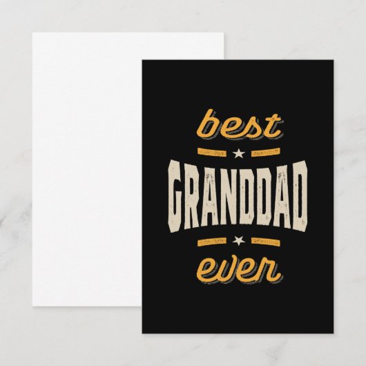 Best Granddad Ever Gift Vaderdag RSVP Kaartje (Voorkant / Achterkant)