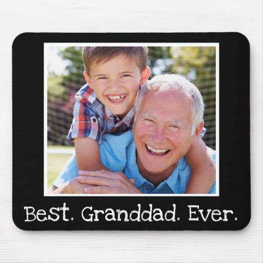 Best Granddad Ever Photo Persoonlijk zwart Muismat (Voorkant)