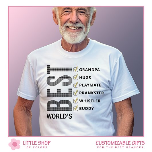 Best Grandfather Checklist ter wereld T-shirt
