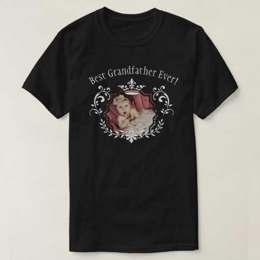 Best Grandfather Family Foto Custom T-Shirt (Design voorkant)