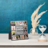 Best Grandma 12 Foto Grandchildren Gray Wood Fotoplaat (Insitu)