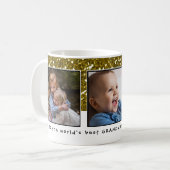 Best Grandma 3 Photo Collage Kerstmis ter wereld  Koffiemok (Voorkant links)