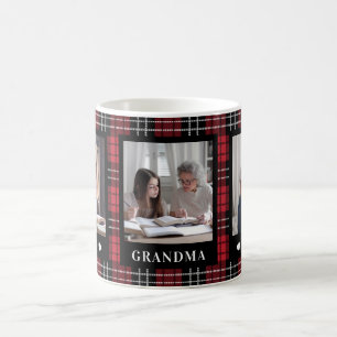 Best Grandma 3 Photo Red Black Pset Mok