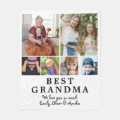 Best Grandma 6 Photo Collage Keepslag Fleece Deken (Voorkant)