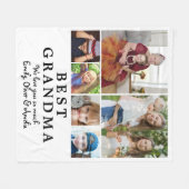 Best Grandma 6 Photo Collage Keepslag Fleece Deken (Voorkant (Horizontaal))