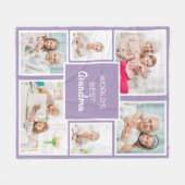 Best Grandma 6 Photo Collage Paars Fleece Deken (Voorkant (Horizontaal))