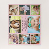 Best Grandma 8 Photo Collage Pink Legpuzzel (Verticaal)