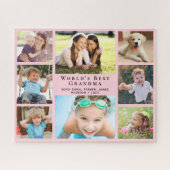 Best Grandma 8 Photo Collage Pink Legpuzzel (Horizontaal)