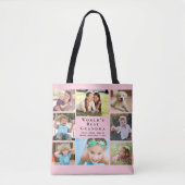 Best Grandma 8 Photo Collage Pink Tote Bag (Voorkant)