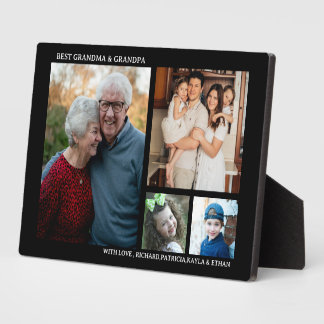 Best Grandma And Grandpa 4 Photo Collage Black   Fotoplaat