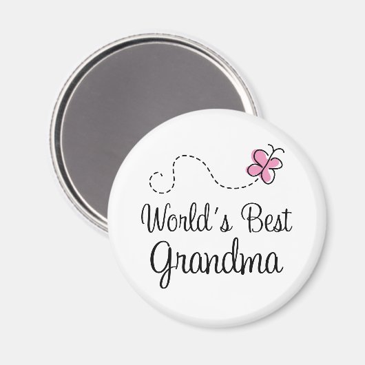 Best Grandma Butterfly Gift Magneet (Voorkant / Achterkant)