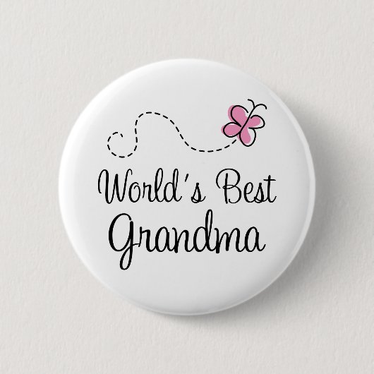 Best Grandma Butterfly Gift ter wereld Ronde Button 5,7 Cm (Voorkant)