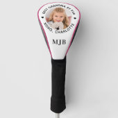 BEST GRANDMA BY PAR Custom Photo Modern Monogram Golfheadcover (Voorkant)