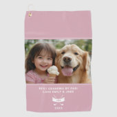 Best Grandma by par Funny Fun Custom Photo Pink Golfhanddoek (Voorkant)