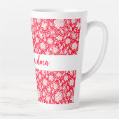 Best Grandma Cross Stitch Kijk Red White Floral Latte Mok (Rechts)