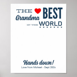 Best Grandma Custom Handprint Sjabloon Poster