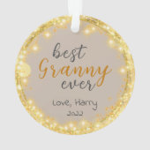 Best Grandma Custom Photo Golden Cirkel Ornament (achterkant)