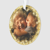 Best Grandma Custom Photo Golden Cirkel Ornament (voorkant)