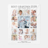 Best Grandma Ever 17 Photo Script Love You Fleece Deken (Voorkant)