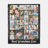 BEST GRANDMA EVER 30 Foto-Collage, speciaal aangep Fleece Deken (Voorkant)