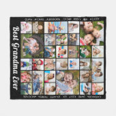 BEST GRANDMA EVER 30 Foto-Collage, speciaal aangep Fleece Deken (Voorkant (Horizontaal))
