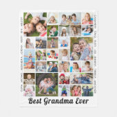 BEST GRANDMA EVER 30 Foto-Collage, speciaal aangep Fleece Deken (Voorkant)