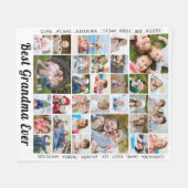 BEST GRANDMA EVER 30 Foto-Collage, speciaal aangep Fleece Deken (Voorkant (Horizontaal))