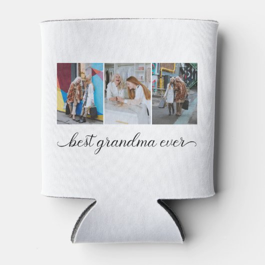Best Grandma Ever 3 Photo Collage Blikjeskoeler (Voorkant)
