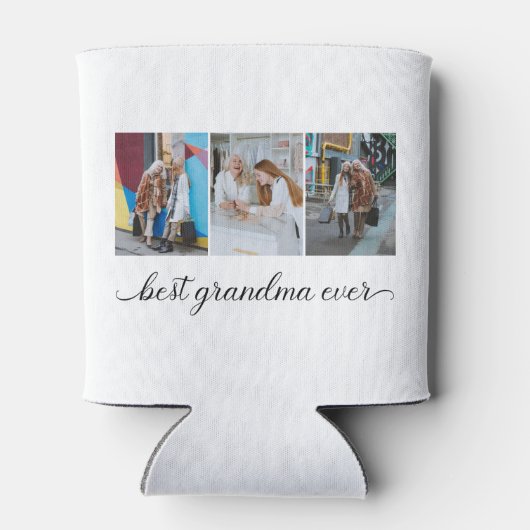 Best Grandma Ever 3 Photo Collage Blikjeskoeler (Achterkant)