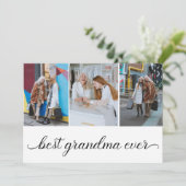 Best Grandma Ever 3 Photo Collage Flat Kaart (Staand voorkant)