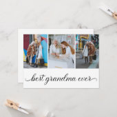 Best Grandma Ever 3 Photo Collage Flat Kaart (Voorkant / Achterkant in situ)