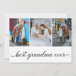 Best Grandma Ever 3 Photo Collage Flat Kaart