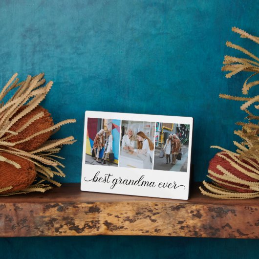 Best Grandma Ever 3 Photo Collage Fotoplaat (Zijkant)