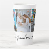 Best Grandma Ever 3 Photo Collage Latte Mok (Voorkant)