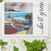 Best Grandma Ever 3 Photo Collage Theedoek (Gevouwen)