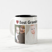Best Grandma Ever 3Photo Collage Custom Tweekleurige Koffiemok (Voorkant links)