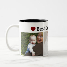 Best Grandma Ever 3Photo Collage Custom  Tweekleurige Koffiemok