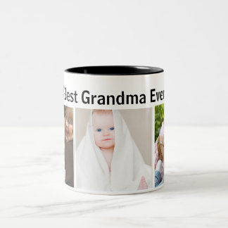 Best Grandma Ever 3Photo Collage Custom Tweekleurige Koffiemok